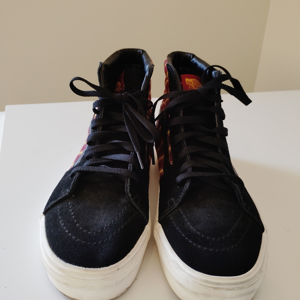 Vans Black and Red Striped High-Tops - Picture 2 of 5